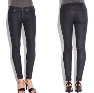 LUCKY BRAND Black Charlie Skinny Coated Jeans 2/26